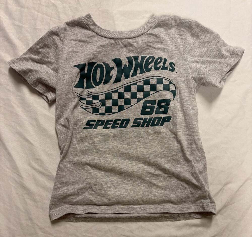 Hot Wheels 68 Speed Shop Graphic Toddler Boy Gray T-Shirt Size 4T